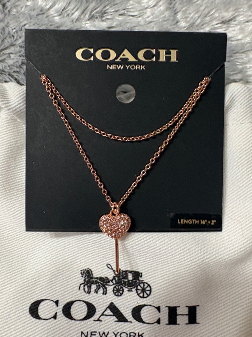 Coach Rose Gold Heart Necklace - Picture 3 of 8